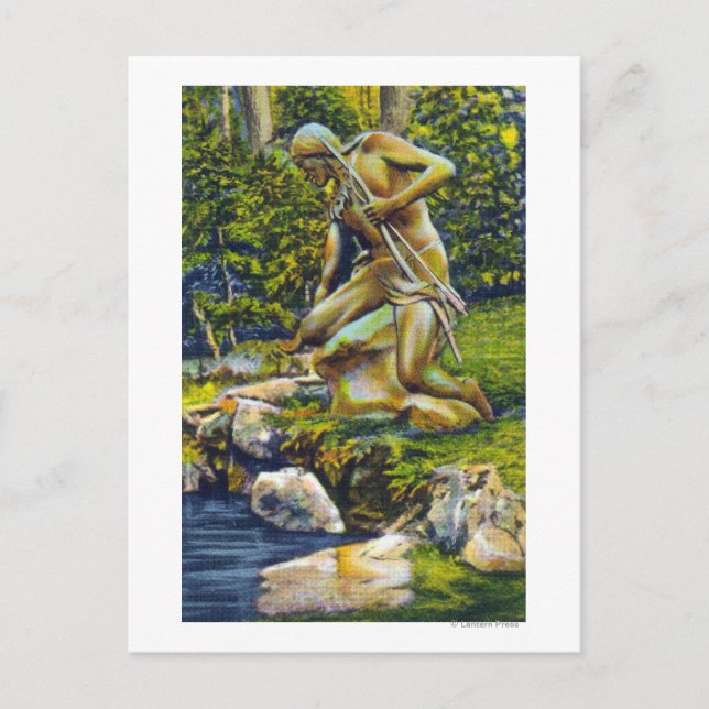 Carte Postale State Park Statue indienne (Devant)