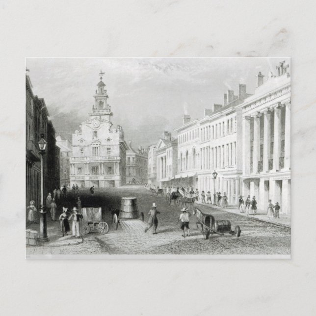 Carte Postale State Street, Boston, gravée par S.Lacey (Devant)