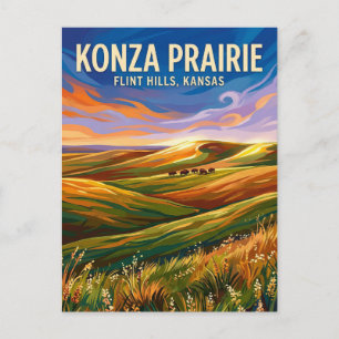 Carte Postale Station biologique de Konza Prairie USA