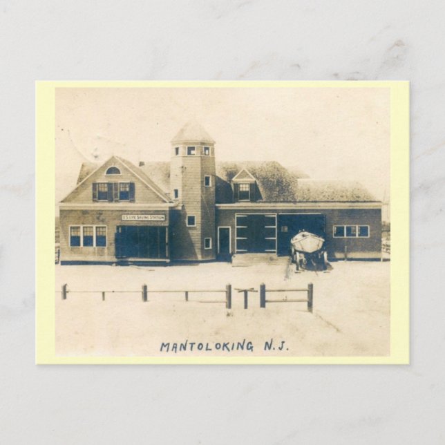 Carte Postale Station de sauvetage, Mantoloking, NJ Vintage (Devant)