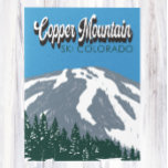 Carte Postale Station de ski de Copper Mountain Colorado Vintage<br><div class="desc">Copper Mountain Design d'art hivernal présentant le paysage hivernal.</div>