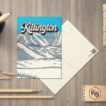 Carte Postale Station de ski de Killington Hiver Vermont Vintage<br><div class="desc">Killington Design d'art hivernal présentant le paysage hivernal.</div>
