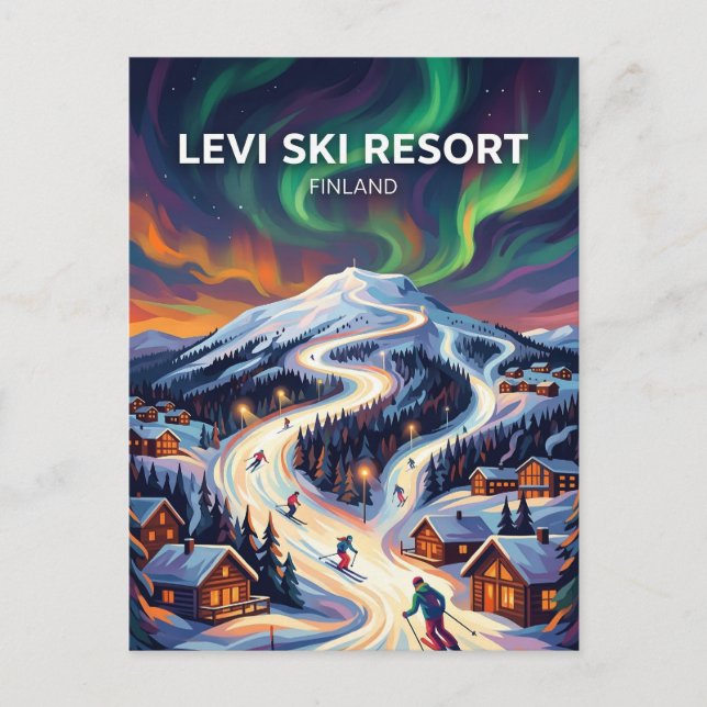 Carte Postale Station de ski de Levi en Finlande (Devant)