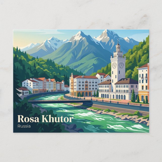 Carte Postale Station de ski de Rosa Khutor Russie (Devant)