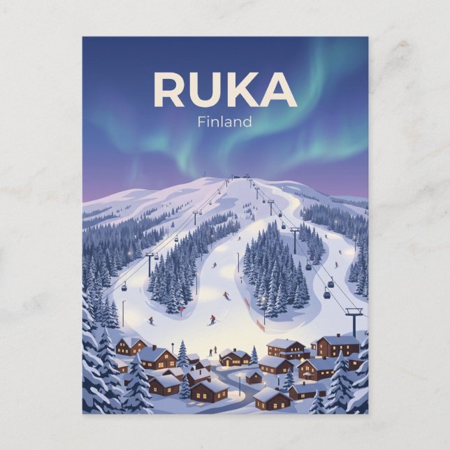 Carte Postale Station de ski de Ruka en Finlande (Devant)