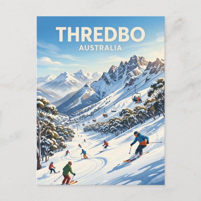 Carte Postale Station de ski de Thredbo Alpine Australie (Devant)