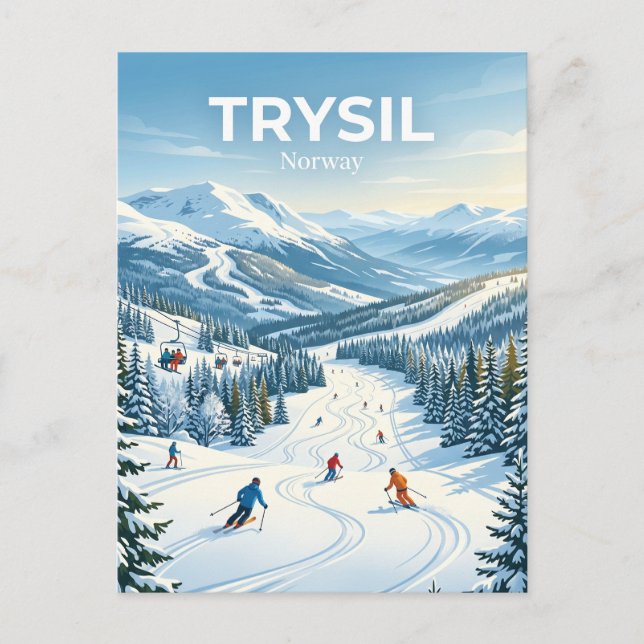 Carte Postale Station de ski de Trysil Norvège (Devant)
