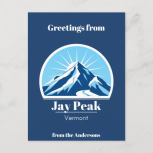 Carte Postale Station de ski Jay Peak Vermont vacances bleu Cart