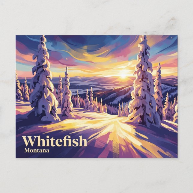 Carte Postale Station de ski Whitefish Mountain Resort USA (Devant)