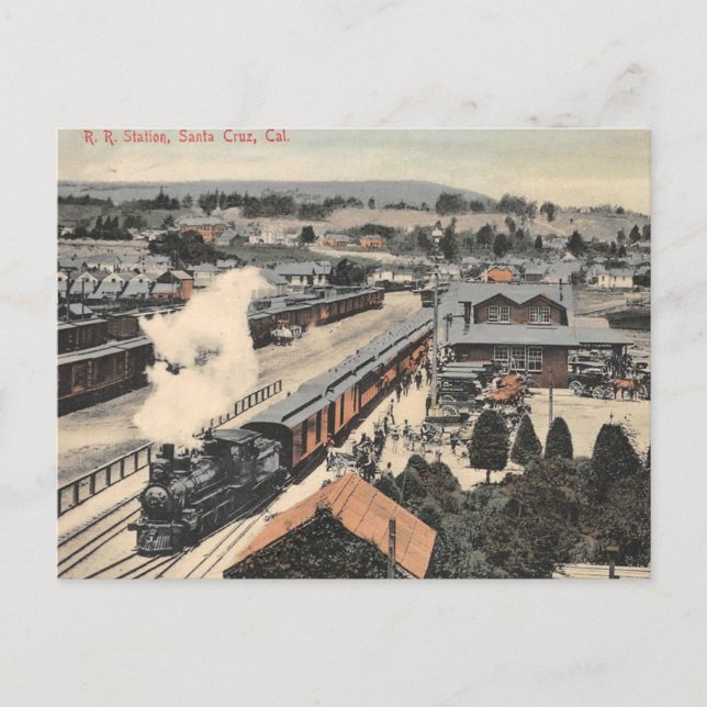 Carte Postale Station ferroviaire père Noël Cruz California 1907 (Devant)