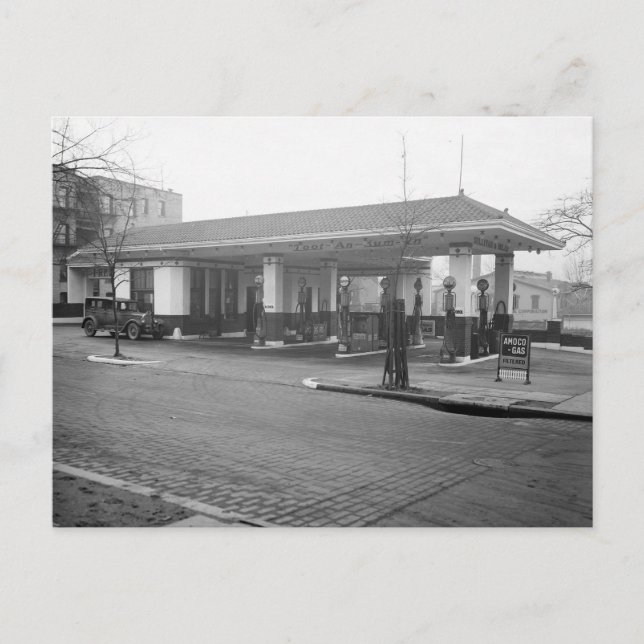 Carte Postale Station-service Amoco, 1925 (Devant)