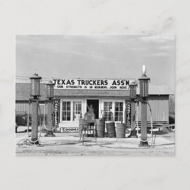 Carte Postale Station-service - Edcouch, Texas : 1939 (Devant)