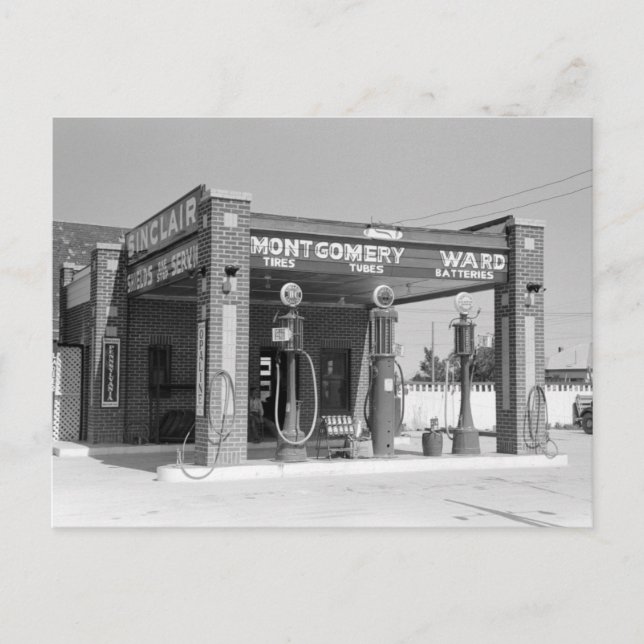 Carte Postale Station-service Sinclair, 1939 (Devant)