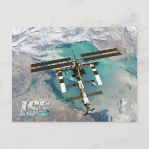Carte Postale Station spatiale internationale (ISS) et Terre