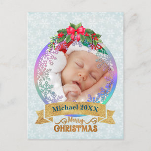 Carte Postale Statistiques de naissance de nouveau-né Noël, Anno
