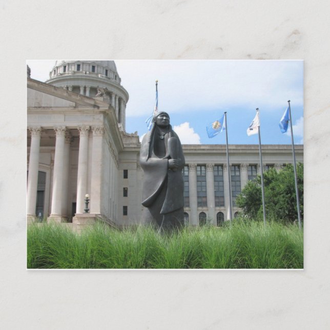 Carte Postale Statue à la capitale de l'État de l'Oklahoma (Devant)