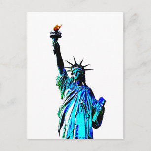 Carte Postale Statue bleue de Lady Liberty