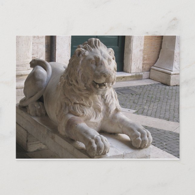 Carte Postale Statue classique du lion romain (Devant)