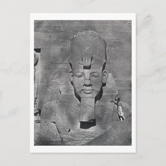 Carte Postale Statue colossale de Ramsès II à Abou Simbel, 1850 (Devant)