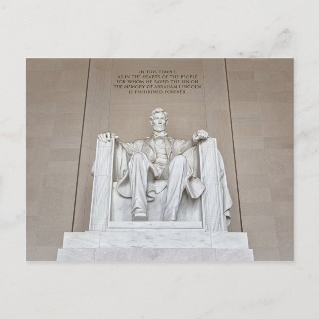 Carte Postale Statue d'Abraham Lincoln (Devant)