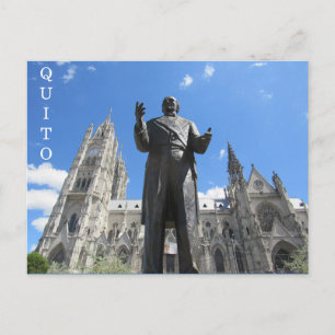 Carte Postale statue de basílica quito
