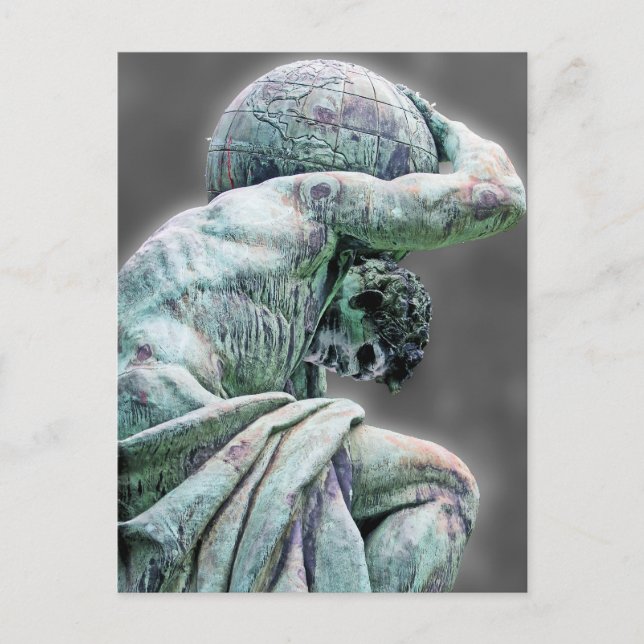 Carte Postale Statue de Bismarck, Berlin, Atlas du Dieu grec, Ba (Devant)