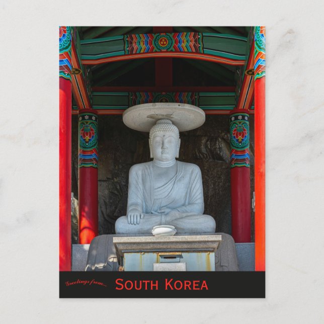 Carte Postale Statue de Bouddha à Busan Corée du Sud (Devant)