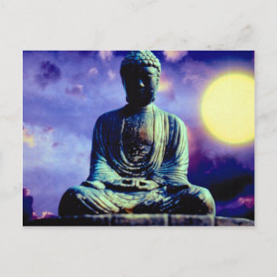 Carte Postale Statue de Bouddha avec soleil