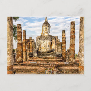 Carte Postale Statue de Bouddha, Wat Mahathat, Sukhothai Histori