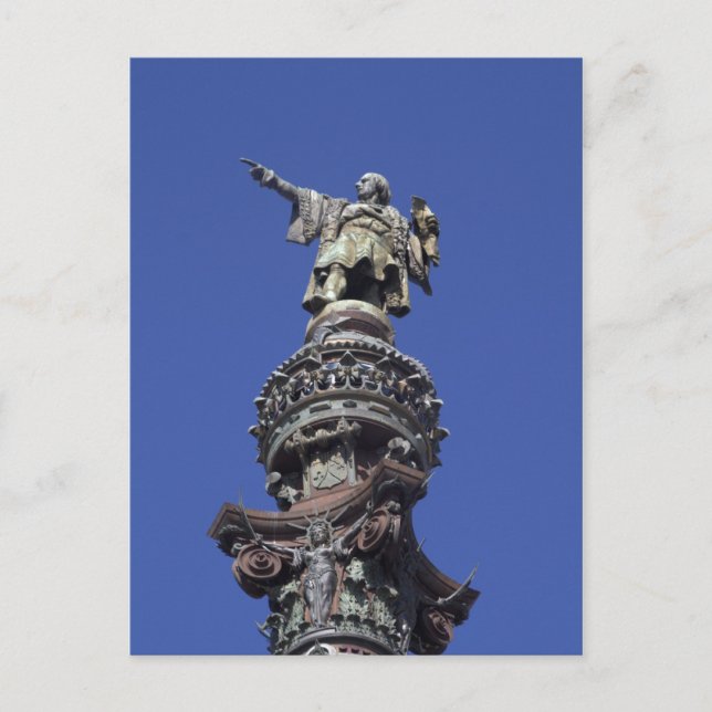 Carte Postale Statue de Columbus, Barcelone (Devant)