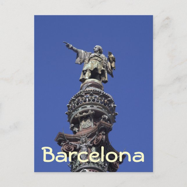 Carte Postale Statue de Columbus, Barcelone (Devant)