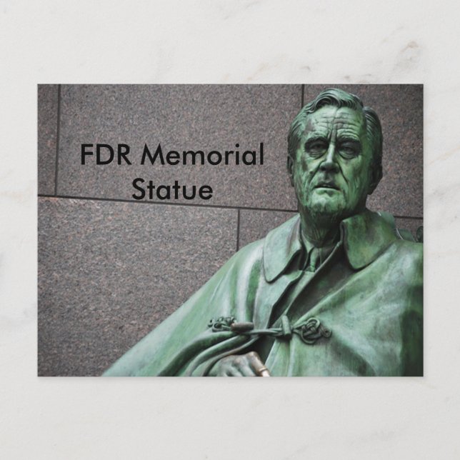 Carte Postale Statue de Franklin Roosevelt au Mémorial FDR (Devant)