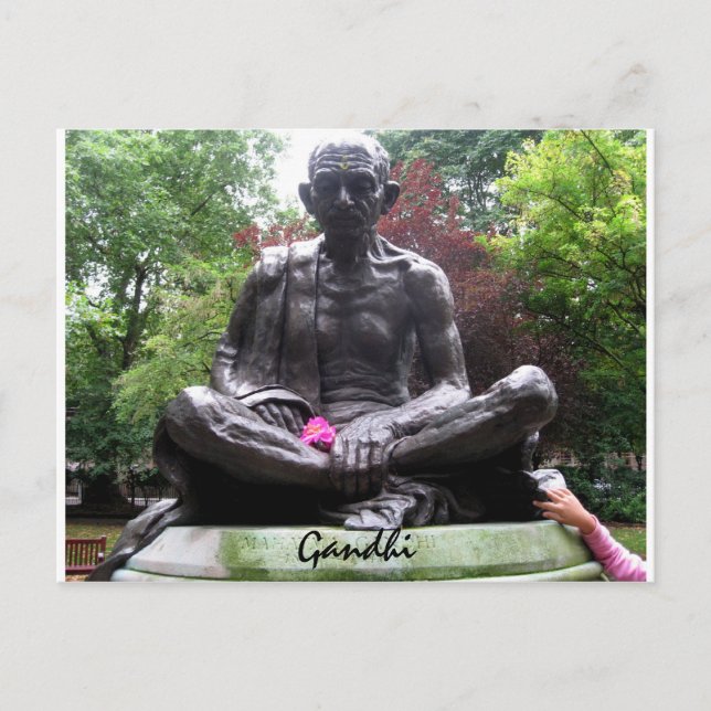 Carte Postale Statue de Gandhi (Devant)