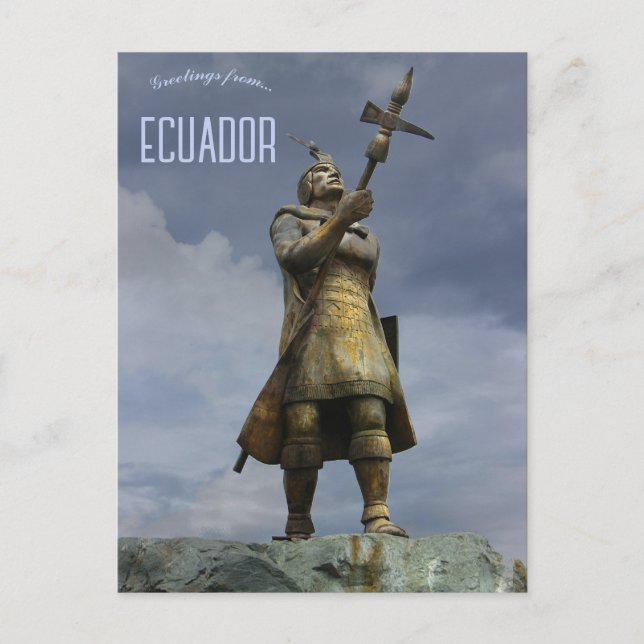 Carte Postale Statue de Huyna Cápac Cuenca Équateur (Devant)