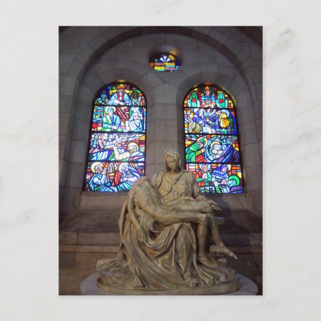 Carte Postale statue de la cathédrale (Devant)