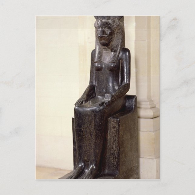 Carte Postale Statue de la déesse à tête de lion Sekhmet (Devant)