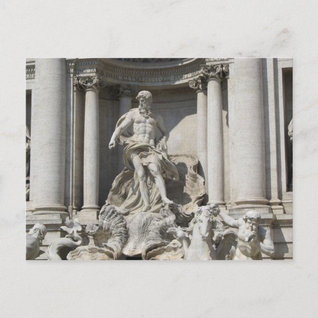 Carte Postale Statue de la fontaine de Trevi (Devant)