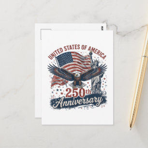 Carte Postale Statue de la Liberté aigle chauve 250e anniversair