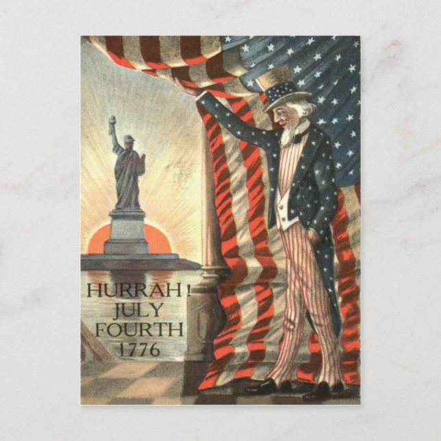 Carte Postale Statue de la Liberté de l'Oncle Sam du drapeau amé (Devant)
