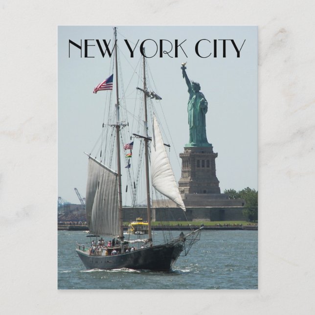 Carte Postale Statue de la Liberté du port de New York (Devant)