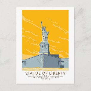 Carte Postale Statue de la Liberté Monument National Vintage