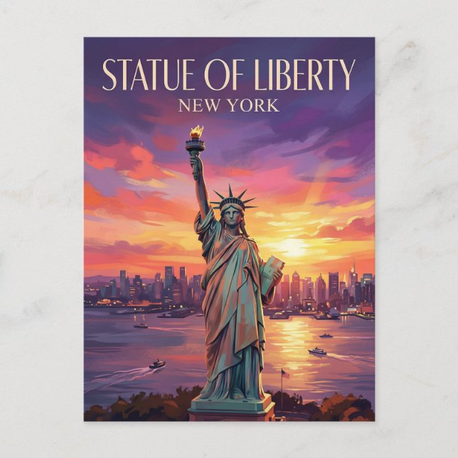 Carte Postale Statue de la Liberté New York (Devant)