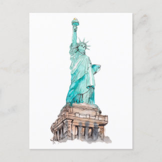Carte Postale Statue de la Liberté New York Manhattan Island