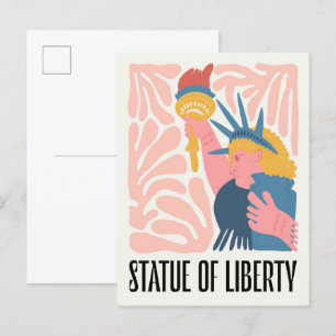 Carte Postale Statue de la Liberté New York Voyage abstrait flor