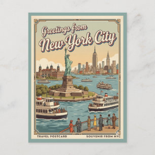Carte Postale Statue de la Liberté Salutations de New York City