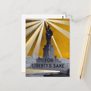 Carte Postale Statue de la Liberté Torch et de la Marine américa
