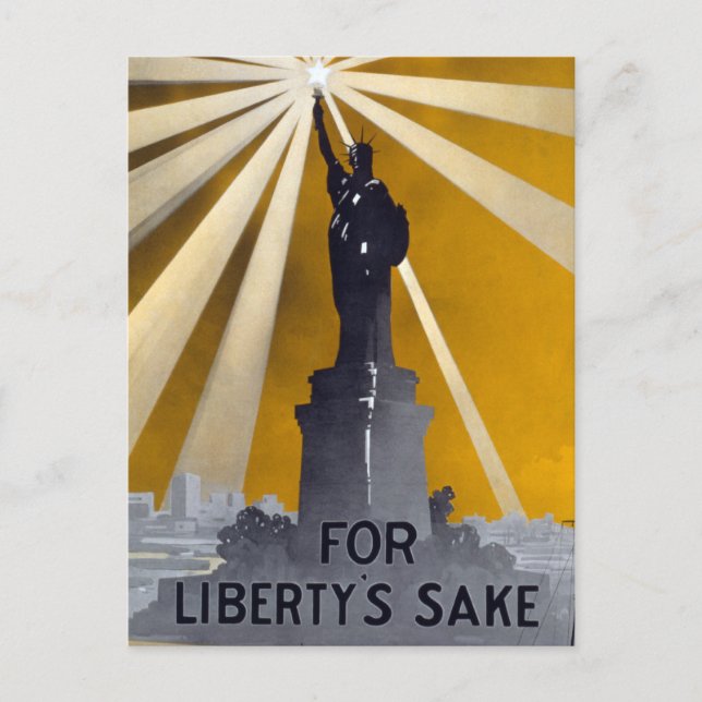 Carte Postale Statue de la Liberté Torche & Marine américaine Se (Devant)