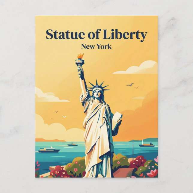 Carte Postale Statue de la Liberté USA (Devant)