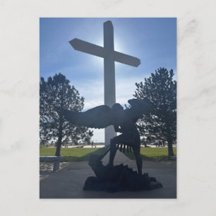 Carte Postale Statue de l'ange Saint-Michel à la Croix géante