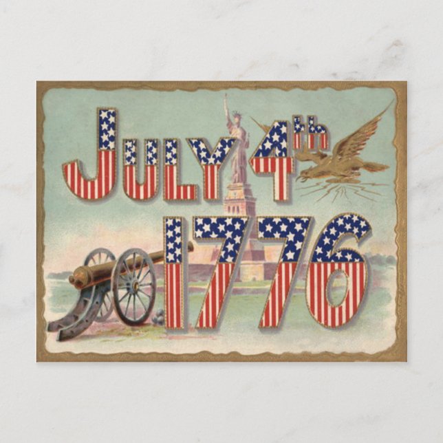 Carte Postale Statue de Liberty Cannon Stars & Stripes (Devant)